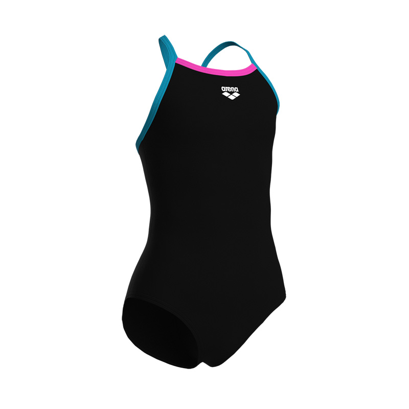 ARENA SWIMSUIT LIGHT DROP SOLID GIRL (005919-589)ΠΑΙΔΙΚΟ ΜΑΓΙΟ BLACK-SHOCKING PINK