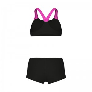ARENA BIKINI SOLID L GIRLS (010573-590)ΠΑΙΔΙΚΟ ΜΑΓΙΟ BLACK-SHOCKING PINK