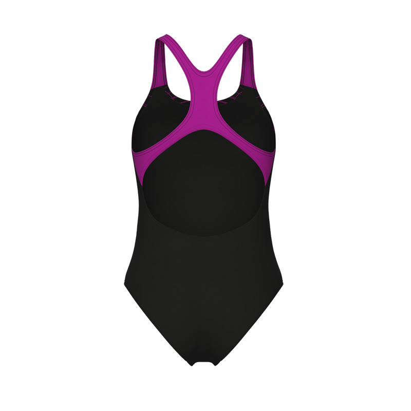 ARENA PROPOSAL SWIMSUIT SWIM PRO BACK WMNS (010803-590)ΓΥΝΑΙΚΕΙΟ ΜΑΓΙΟ BLACK-VERY FUCHSIA