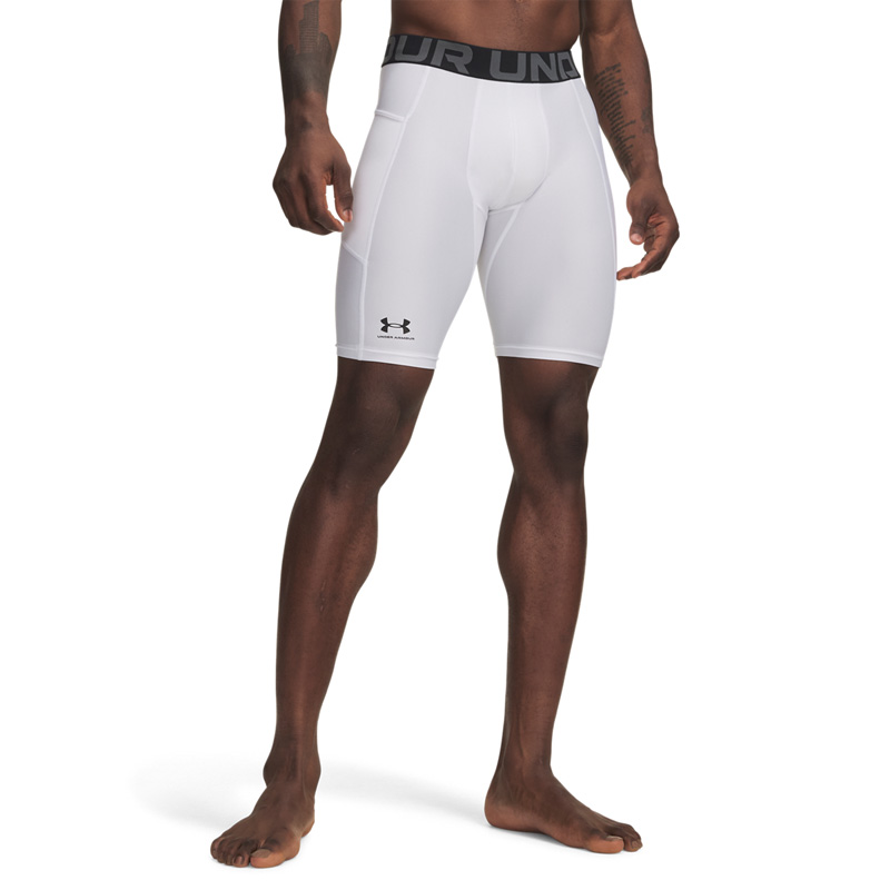 Under Armour HeatGear Pocket (1361602-100) Ανδρικό Ισοθερμικό Σορτς Compression ΛΕΥΚΟ/ΜΑΥΡΟ