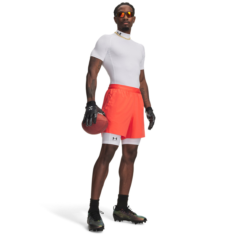 Under Armour HeatGear Pocket (1361602-100) Ανδρικό Ισοθερμικό Σορτς Compression ΛΕΥΚΟ/ΜΑΥΡΟ