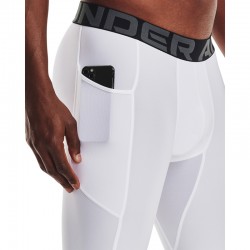 Under Armour HeatGear Pocket (1361602-100) Ανδρικό Ισοθερμικό Σορτς Compression ΛΕΥΚΟ/ΜΑΥΡΟ