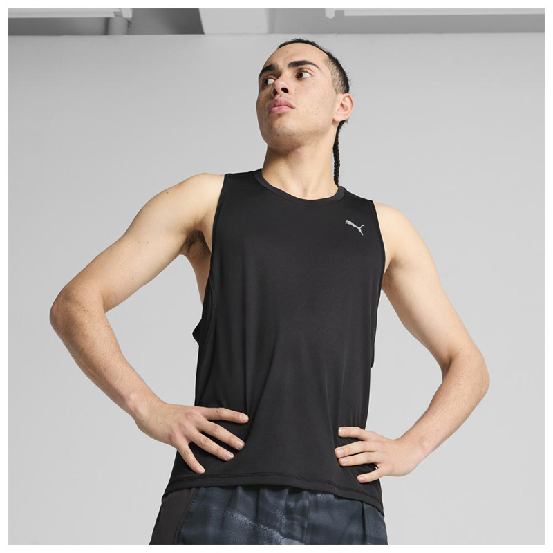 Puma Run Velocity Ανδρικό Αμάνικο T-Shirt Μαυρο (526595-01)