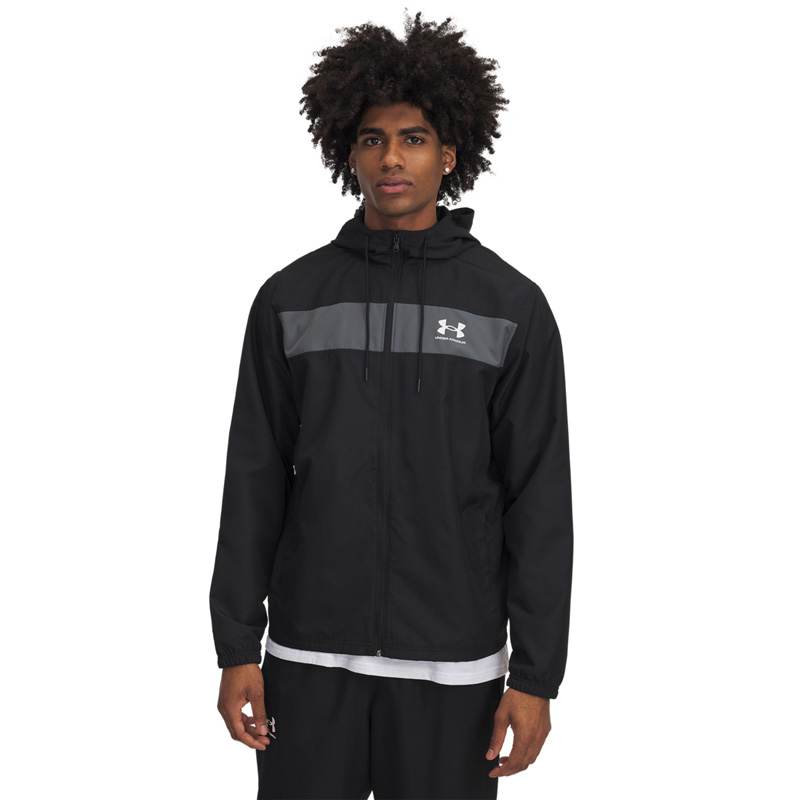 UNDER ARMOUR SPORTSTYLE WINDBREAKER (1361621-005)Ανδρικο αντιανεμικο μπουφαν Black/Pitch Gray/White