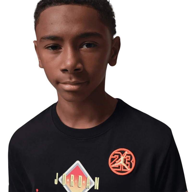 JORDAN DYNASTY PATCH Τ-SHIRT KIDS (95F385-023)ΠΑΙΔΙΚΟ T-SHIRT ΜΑΥΡΟ