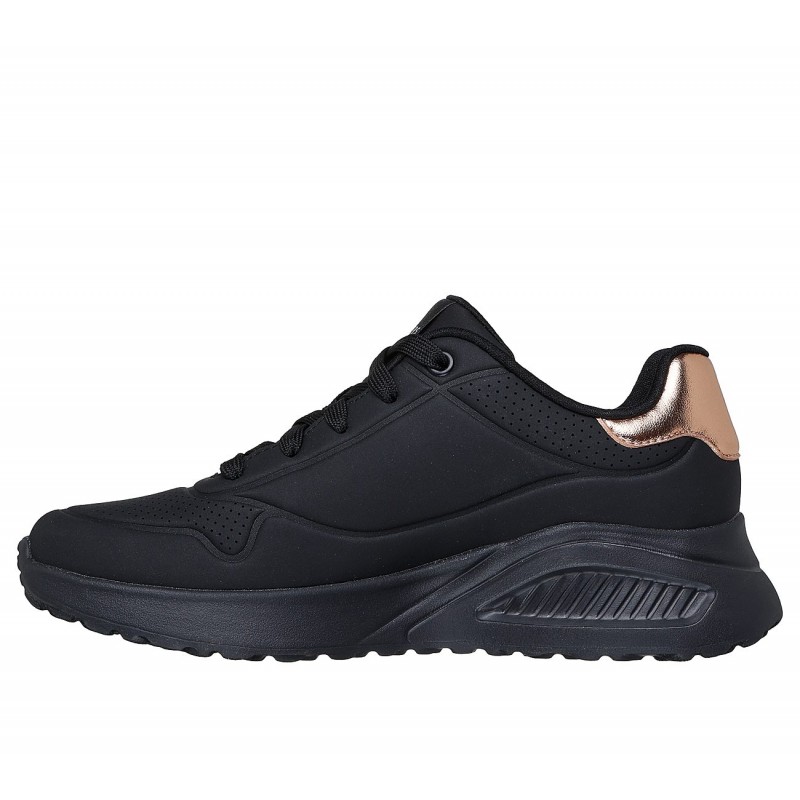 SKECHERS Uno Lite - Shimmer Along Slip-On (177291-BBK)ΓΥΝΑΙΚΕΙΑ ΠΑΠΟΥΤΣΙΑ BLACK/ROSE GOLD