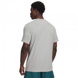 UNDER ARMOUR FOUNDATION SHORT SLEEVE (1382915-069)ΑΝΔΡΙΚΟ T-SHIRT Titanium/Enamel Blue/Illusion Green