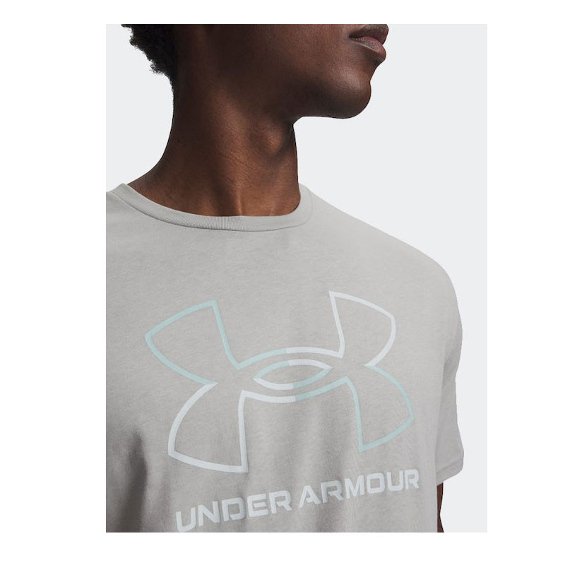UNDER ARMOUR FOUNDATION SHORT SLEEVE (1382915-069)ΑΝΔΡΙΚΟ T-T-shirt Light Gray-White