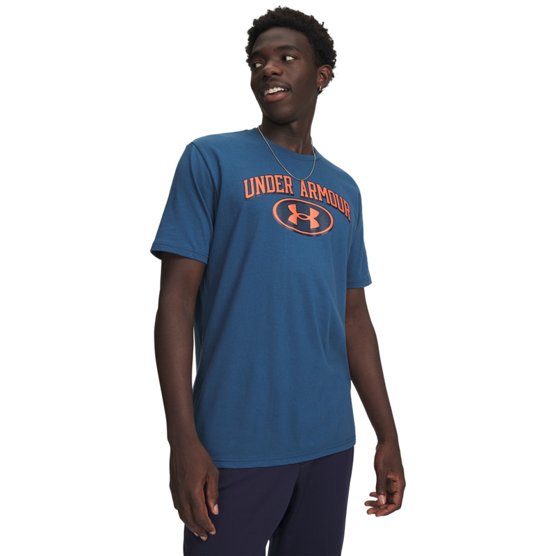 UNDER ARMOUR Wordmark Locker Tag (6012778-498)ΑΝΔΡΙΚΟ T-SHIRT Wham Blue / Venom Red