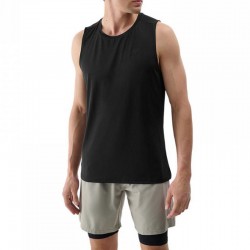 4F MENS T-SHIRT TANK SLEEVELESS (4FWSS26TFSLM0911-20S) slim fit ΑΝΔΡΙΚΟ ΑΜΑΝΙΚΟ T-SHIRT ΜΑΥΡΟ