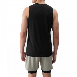 4F MENS T-SHIRT TANK SLEEVELESS (4FWSS26TFSLM0911-20S) slim fit ΑΝΔΡΙΚΟ ΑΜΑΝΙΚΟ T-SHIRT ΜΑΥΡΟ
