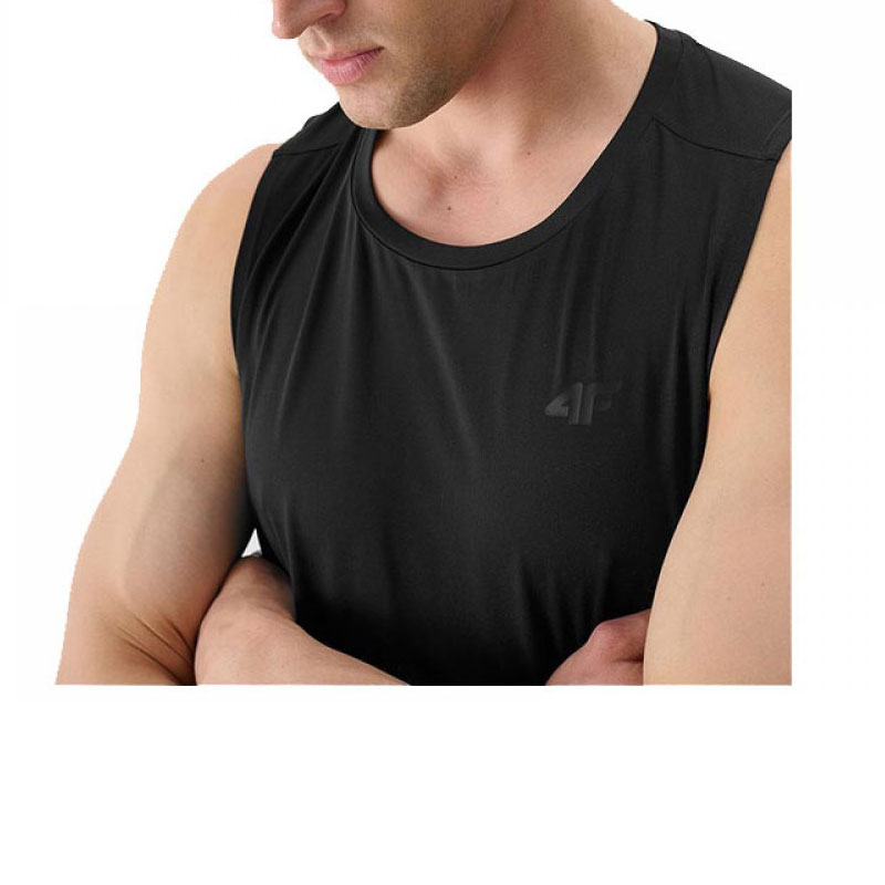 4F MENS T-SHIRT TANK SLEEVELESS (4FWSS26TFSLM0911-20S) slim fit ΑΝΔΡΙΚΟ ΑΜΑΝΙΚΟ T-SHIRT ΜΑΥΡΟ