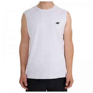 4F REGULAR FIT HIP LENGTH T-SHIRT (4FWMM00TSLEM306-10S) ΑΝΔΡΙΚΟ ΑΜΑΝΙΚΟ T-SHIRT ΛΕΥΚΟ