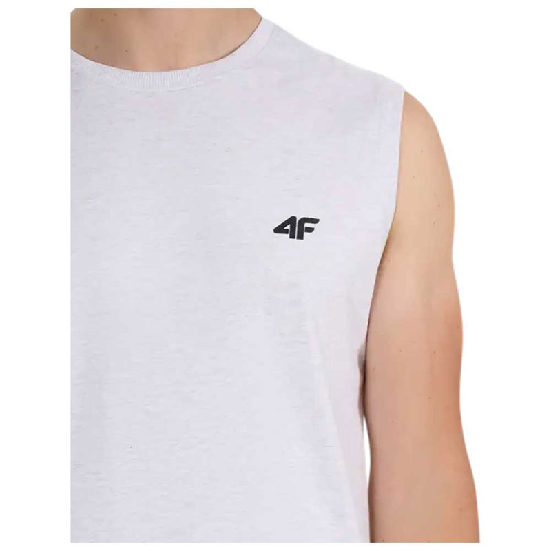 4F REGULAR FIT HIP LENGTH T-SHIRT (4FWMM00TSLEM306-10S) ΑΝΔΡΙΚΟ ΑΜΑΝΙΚΟ T-SHIRT ΛΕΥΚΟ