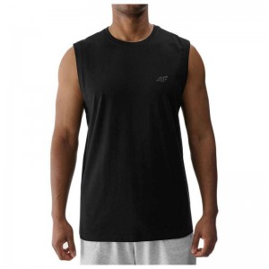4F REGULAR FIT HIP LENGTH T-SHIRT (4FWMM00TSLEM306-20S)ΑΝΔΡΙΚΟ ΑΜΑΝΙΚΟ T-SHIRT ΜΑΥΡΟ
