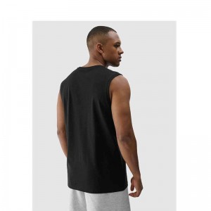 4F REGULAR FIT HIP LENGTH T-SHIRT (4FWMM00TSLEM306-20S)ΑΝΔΡΙΚΟ ΑΜΑΝΙΚΟ T-SHIRT ΜΑΥΡΟ