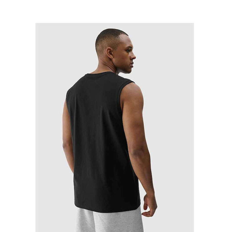4F REGULAR FIT HIP LENGTH T-SHIRT (4FWMM00TSLEM306-20S)ΑΝΔΡΙΚΟ ΑΜΑΝΙΚΟ T-SHIRT ΜΑΥΡΟ