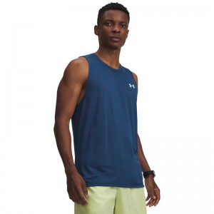 UNDER ARMOUR TECH TANK (1382795-498)ΑΝΔΡΙΚΟ ΑΜΑΝΙΚΟ T-SHIRT Wham Blue/White