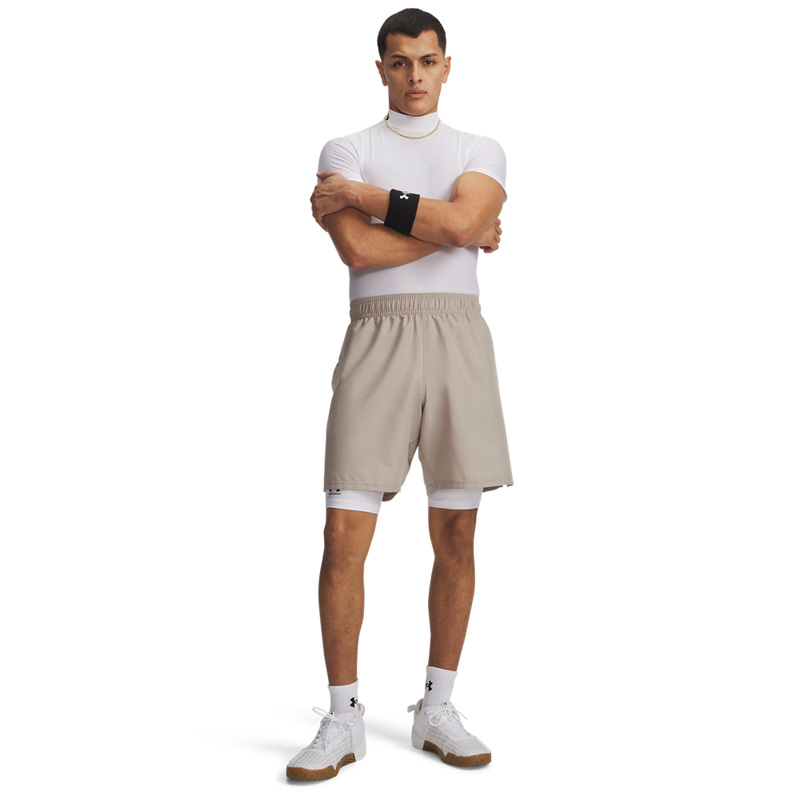 Under Armour Woven Wdmk Shorts (1383356-203)ΑΝΔΡΙΚΟ ΣΟΡΤΣ Timberwolf Taupe/White