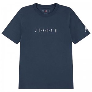Jordan Wordmark Embroidery Tee Kids (95D634-0A2)Παιδική κοντομάνικη μπλούζα SQUADRON BLUE