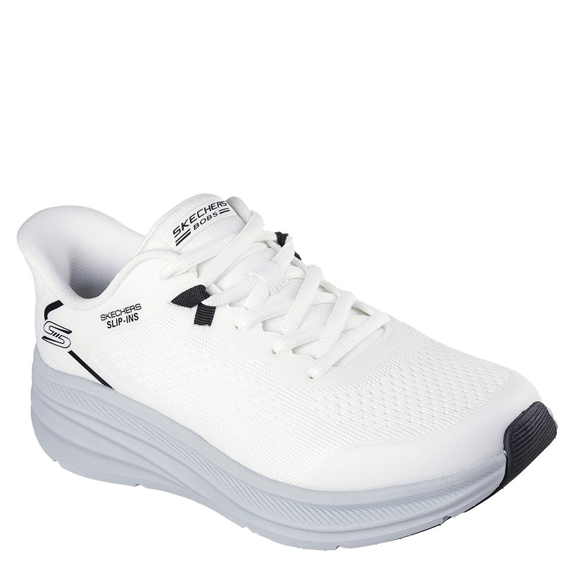 SKECHERS Bobs Skillz Slip-ins Fly Knit (118431-WGY)ΑΝΔΡΙΚΑ ΠΑΠΟΥΤΣΙΑ ΛΕΥΚΟ/ΓΚΡΙ