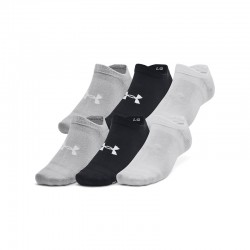 UNDER ARMOUR ESSENTIAL NO SHOW 6PK (1382611-002)Αθλητικές Κάλτσες 6 Ζεύγη Black/Black/Halo Gray