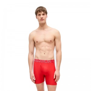 Under Armour Boxer TECH 6inc MENS 3Pack (1383878-044)ΑΝΔΡΙΚΑ ΕΣΩΡΟΥΧΑ 3 ΤΕΜΑΧΙΑ Downpour Gray/Titan Gray/Red