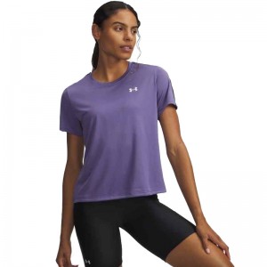 Under Armour Tech WM Tape SS Tee Γυναικείο Κοντομάνικο(6003915-520)Purple Luxe/Black/White