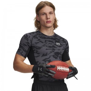 Under Armour UA HG Printed SS (6009657-001)ΑΝΔΡΙΚΟ T-SHIRT Black/Castlerock/White