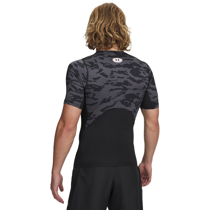 Under Armour UA HG Printed SS (6009657-001)ΑΝΔΡΙΚΟ T-SHIRT Black/Castlerock/White