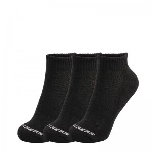 Skechers Quarter Crew Socks 3pair (S111035-001)ΑΘΛΗΤΙΚΕΣ ΚΑΛΤΣΕΣ 3 ΤΕΜΑΧΙΑ ΜΑΥΡΕΣ