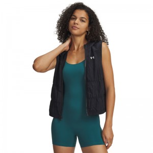 Under Armour UA Rival Woven Ruched Vest (6009679-001)ΓΥΝΑΙΚΕΙΑ ΑΜΑΝΙΚΗ ΖΑΚΕΤΑ ΜΑΥΡΗ