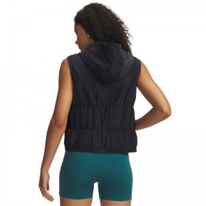 Under Armour UA Rival Woven Ruched Vest (6009679-001)ΓΥΝΑΙΚΕΙΑ ΑΜΑΝΙΚΗ ΖΑΚΕΤΑ ΜΑΥΡΗ