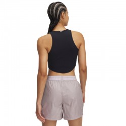 Under Armour Rival Γυναικείο Cropped Αμάνικο T-Shirt ΜΑΥΡΟ (1389798-001)