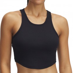 Under Armour Rival Γυναικείο Cropped Αμάνικο T-Shirt ΜΑΥΡΟ (1389798-001)