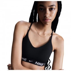 Nike Indy Light-Support (FD1062-011)Γυναικείο αθλητικό σουτιέν με επένδυση ρυθμιζόμενο BLACK/BLACK/WHITE