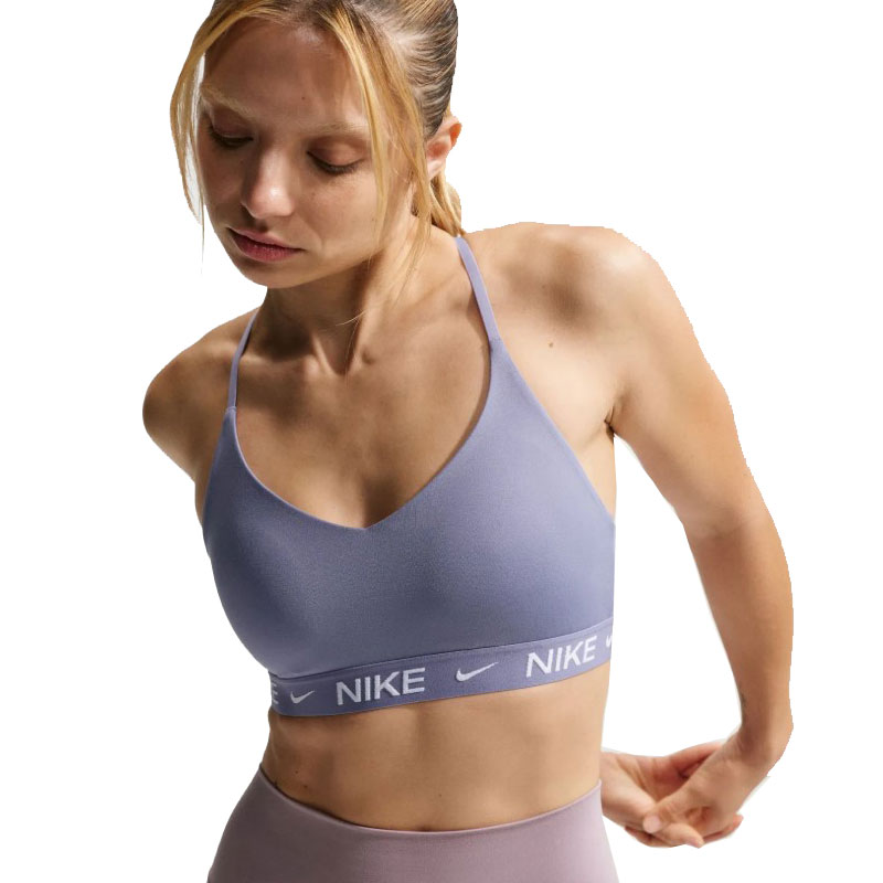 Nike Indy Light-Support (FD1062-506)Γυναικείο αθλητικό σουτιέν με επένδυση ρυθμιζόμενο IRON PURPLE/IRON PURPLE/WHITE