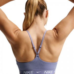 Nike Indy Light-Support (FD1062-506)Γυναικείο αθλητικό σουτιέν με επένδυση ρυθμιζόμενο IRON PURPLE/IRON PURPLE/WHITE