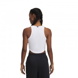 Under Armour Rival Γυναικείο Cropped Αμάνικο T-Shirt ΛΕΥΚΟ (1389798-100)