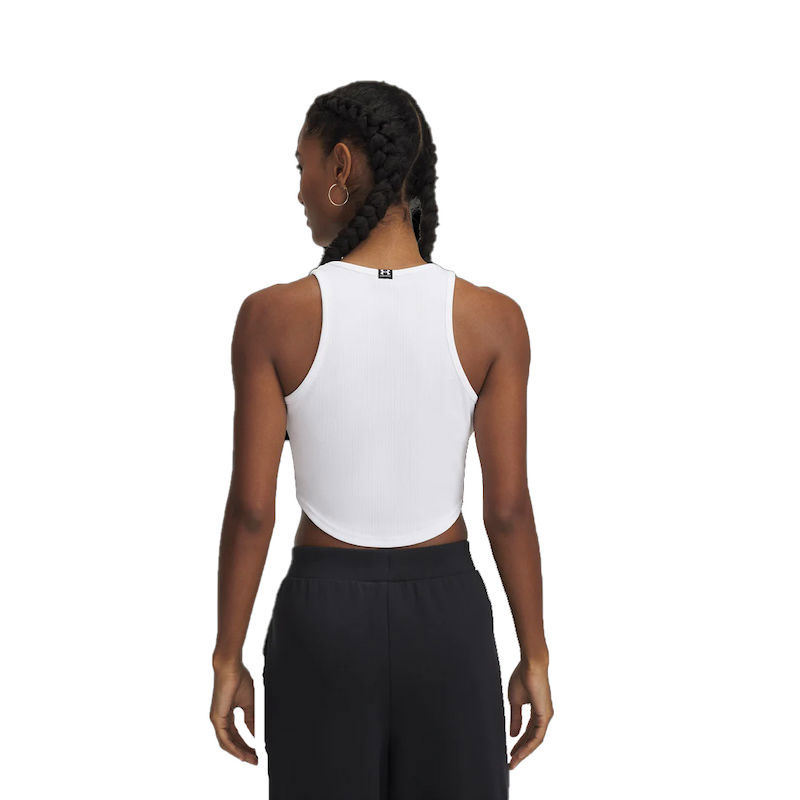 Under Armour Rival Γυναικείο Cropped Αμάνικο T-Shirt ΛΕΥΚΟ (1389798-100)