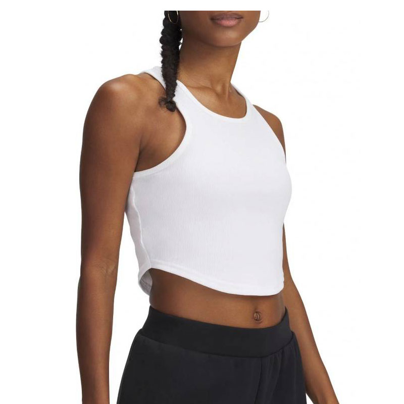 Under Armour Rival Γυναικείο Cropped Αμάνικο T-Shirt ΛΕΥΚΟ (1389798-100)