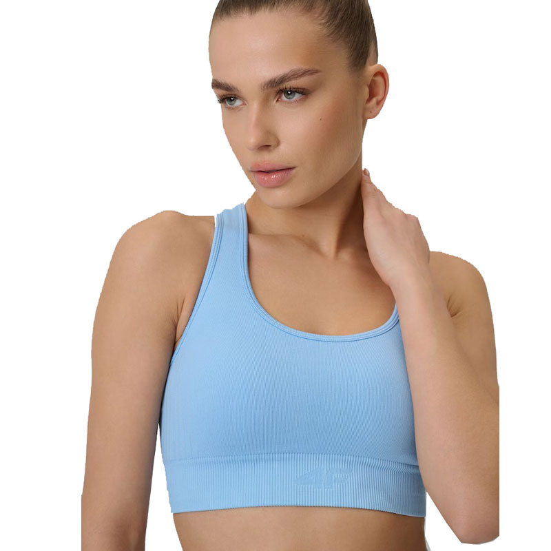 4F Γυναικείο Σουτιέν Προπόνησης Χαμηλής Υποστήριξης χωρίς Ραφή(4FWSS26USBAF242-33S)ΓΑΛΑΖΙΟ ΜΠΛΕ