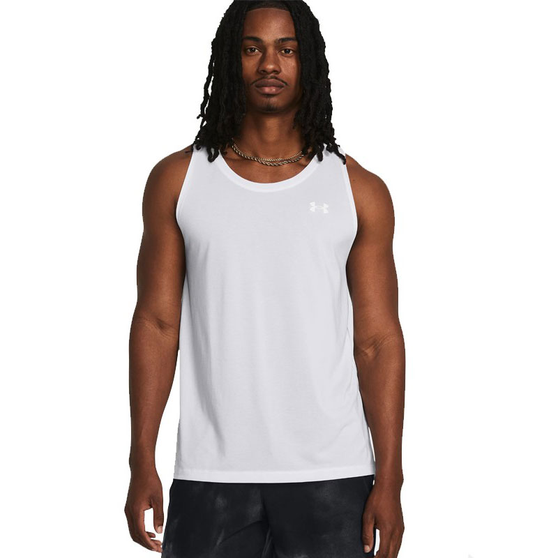 UNDER ARMOUR LAUNCH SINGLET  T-shirt (1382585-100)ΑΝΔΡΙΚΟ ΑΜΑΝΙΚΟ T-SHIRT ΛΕΥΚΟ