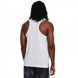 UNDER ARMOUR LAUNCH SINGLET  T-shirt (1382585-100)ΑΝΔΡΙΚΟ ΑΜΑΝΙΚΟ T-SHIRT ΛΕΥΚΟ