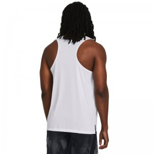 UNDER ARMOUR LAUNCH SINGLET  T-shirt (1382585-100)ΑΝΔΡΙΚΟ ΑΜΑΝΙΚΟ T-SHIRT ΛΕΥΚΟ