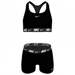 Nike Swim Big Kids Girls Racerback Bikini & Short Set (NESSG730-001)Black/White