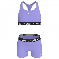 Nike Swim Big Kids Girls  Racerback Bikini & Short Set (NESSG730-591)Light Thistle