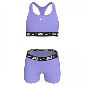Nike Swim Big Kids Girls  Racerback Bikini & Short Set (NESSG730-591)Light Thistle