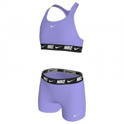 Nike Swim Big Kids Girls  Racerback Bikini & Short Set (NESSG730-591)Light Thistle