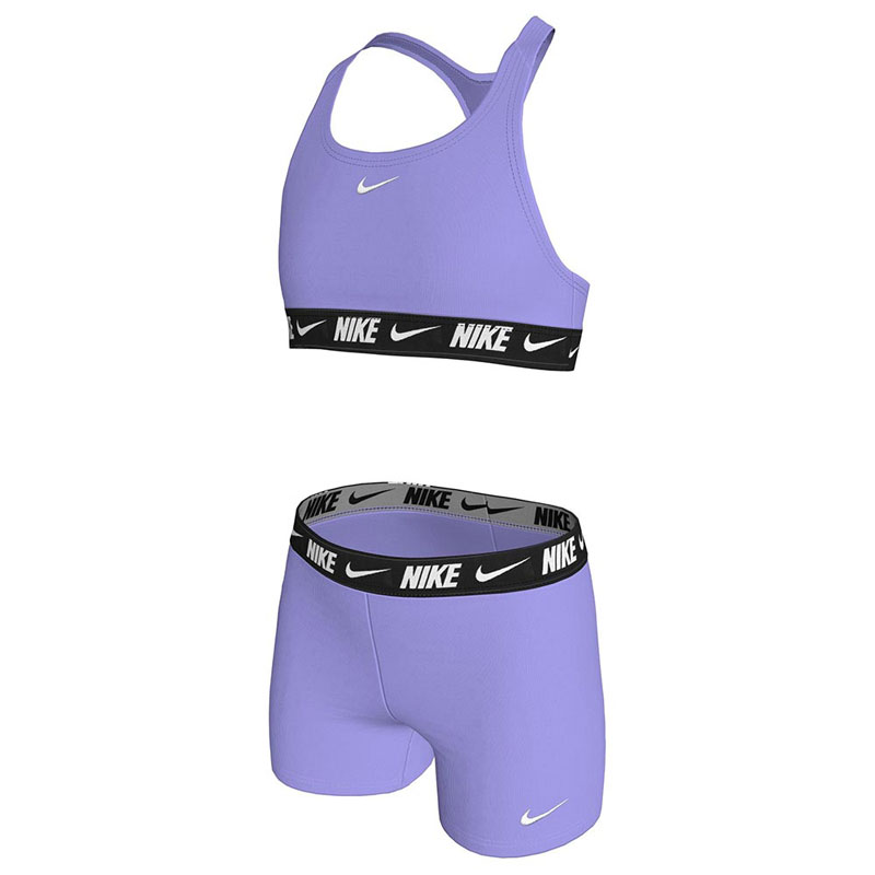 Nike Swim Big Kids Girls  Racerback Bikini & Short Set (NESSG730-591)Light Thistle